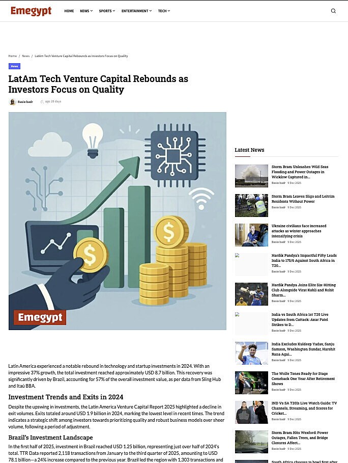 LatAm Tech Venture Capital Rebounds as Investors Focus on Quality
